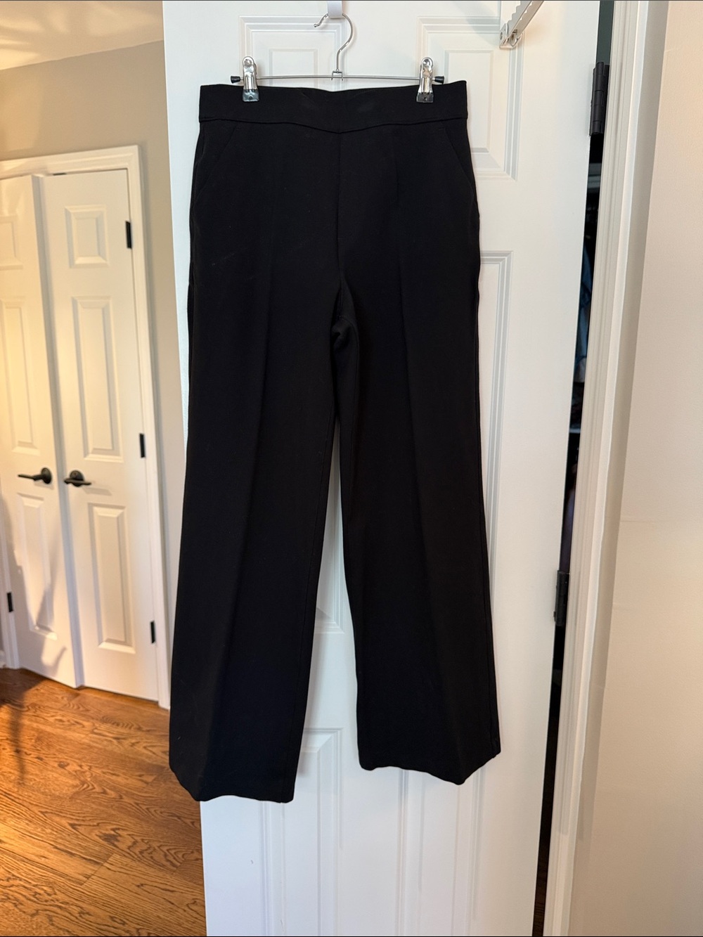 SPANX Black Wide-Leg Pull-On Trousers